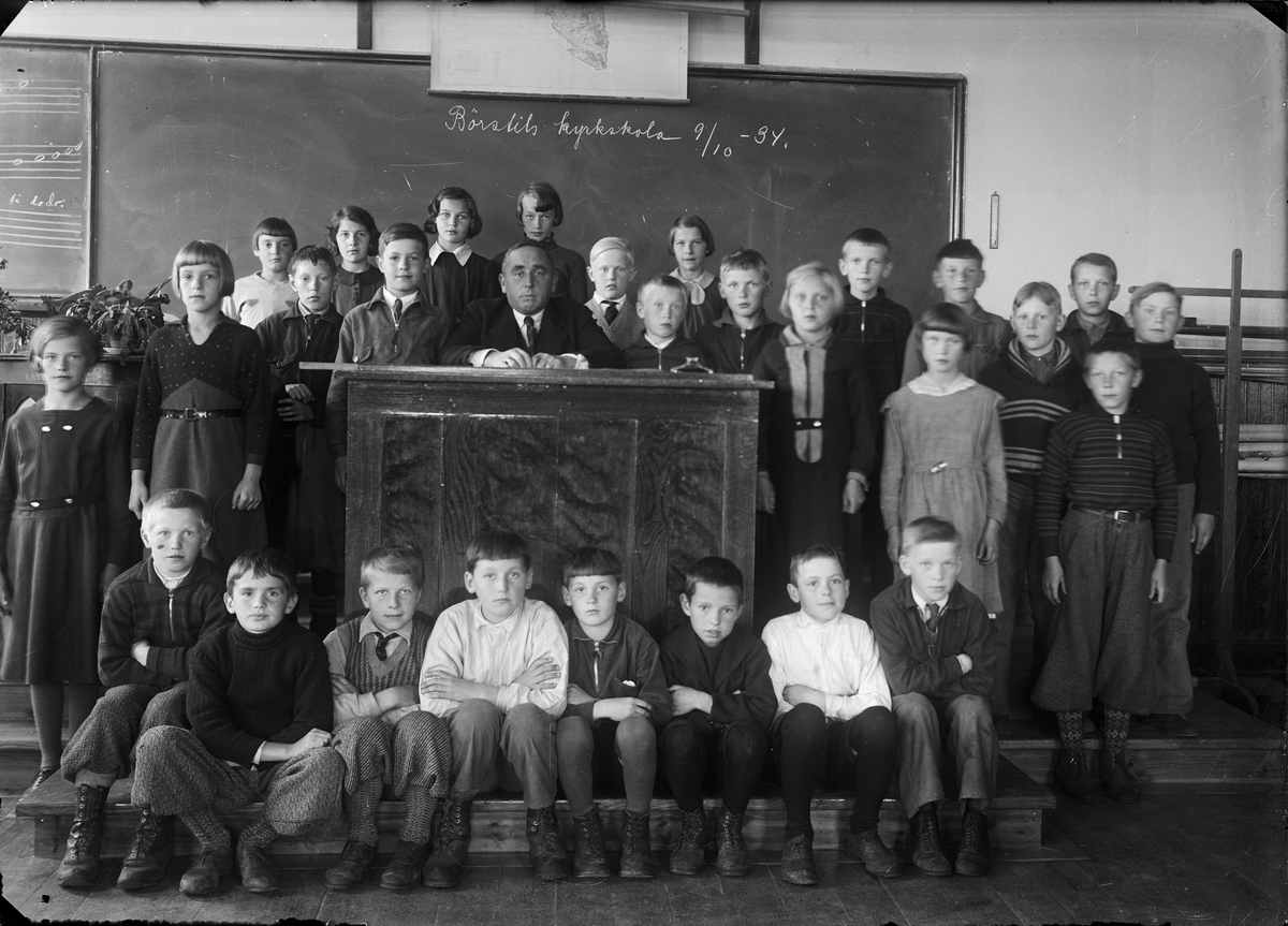 Skötsner-Edhlund, Skolklass i Börstils kyrkskola, Uppland 1934