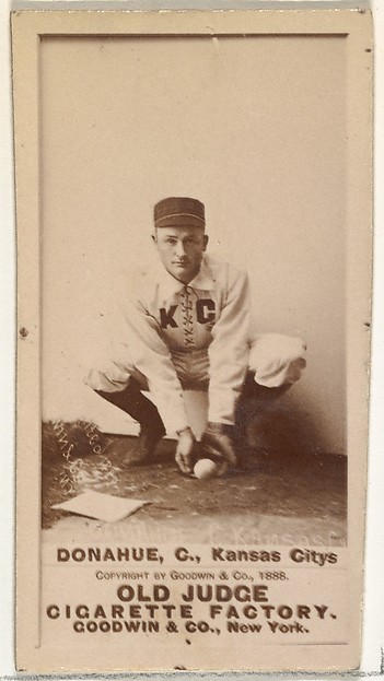 Goodwin & Company, James Augustus "Jim" Donahue, Catcher, Kansas City Cowboys, from the Old Judge series (N172) for Old Judge Cigarettes