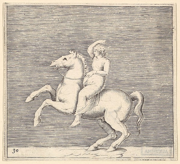 Anonymous, Italian, 16th century, Woman on Rearing Horse, from "Ex Antiquis Cameorum et Gemmae Delineata/ Liber Secundus/et ab Enea Vico Parmen Incis"