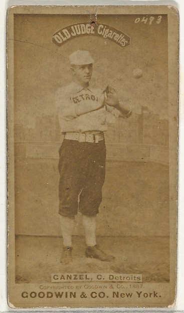 Goodwin & Company, Charles William "Charlie" Ganzel, Catcher, Detroit Wolverines, from the Old Judge series (N172) for Old Judge Cigarettes
