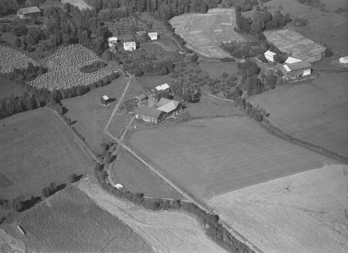 Anno Domkirkeodden, Flyfoto av Biskoplien nedre, Stavsjø, Hedmark.