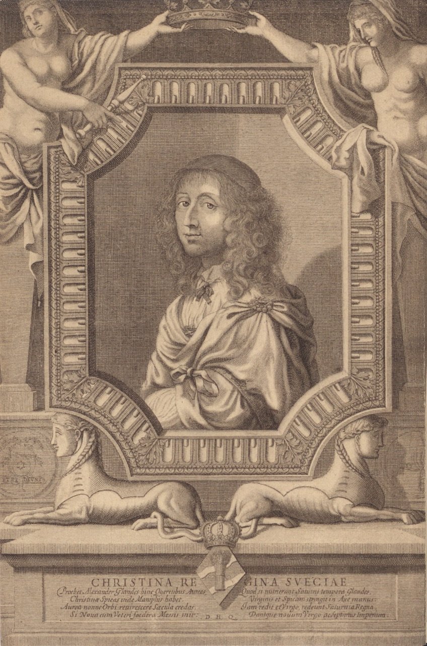 Guillaume Vallet, Druckgrafik eines Porträts von Christina von Schweden