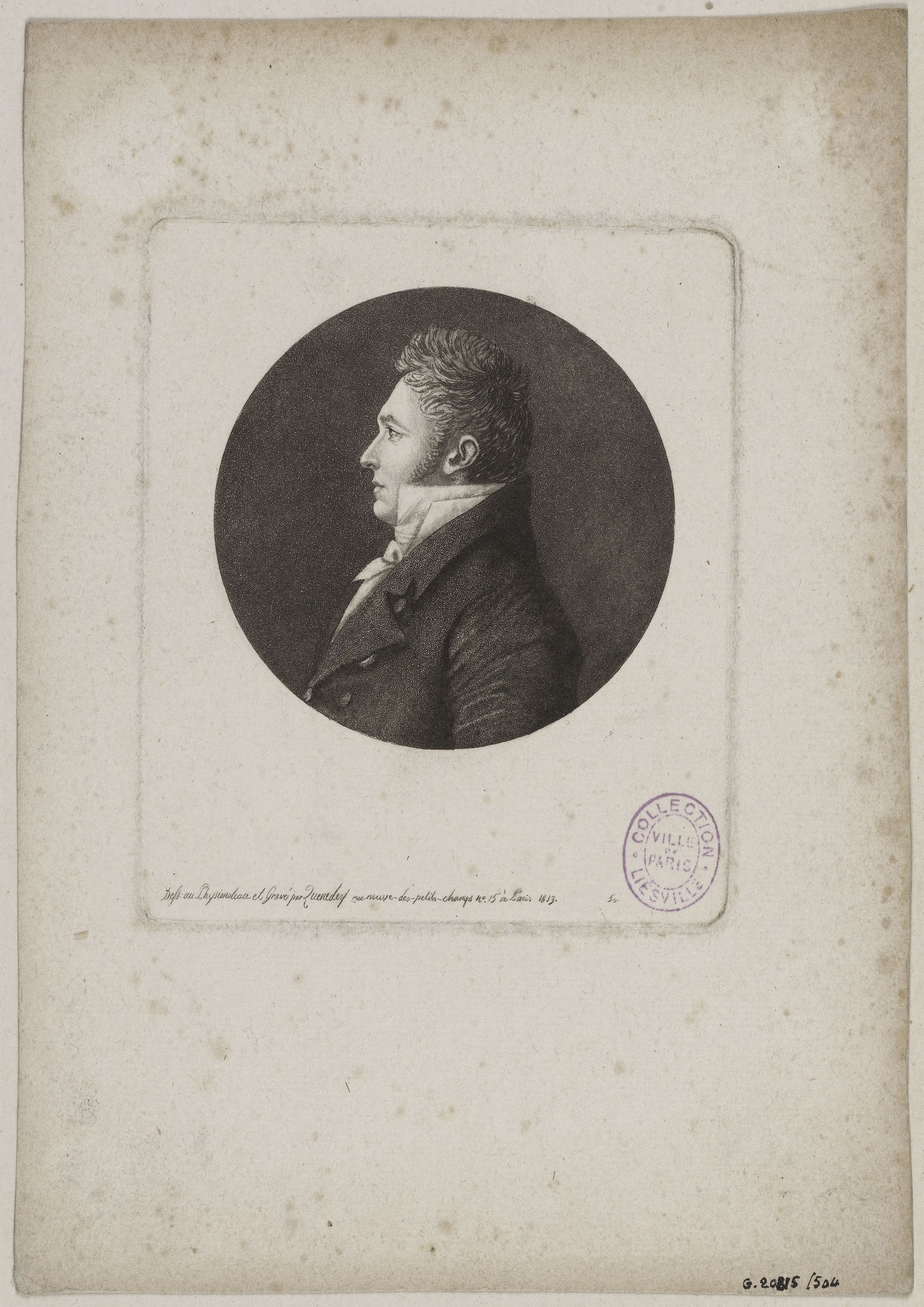 Edmé Quenedey, Portrait d'un homme, fin XVIIIème siècle/début XIXème siècle