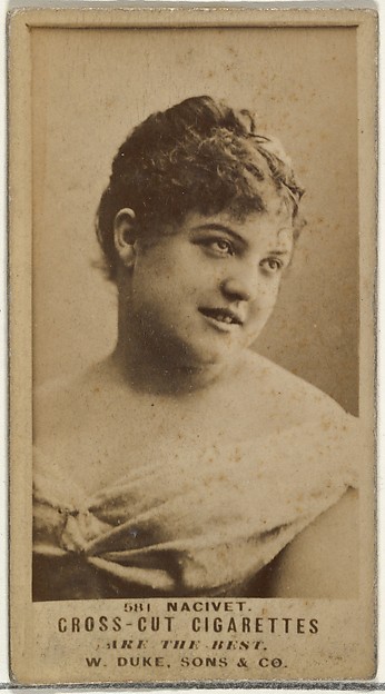 W. Duke, Sons & Co., Card Number 581, Nacivet, from the Actors and Actresses series (N145-3) issued by Duke Sons & Co. to promote Cross Cut Cigarettes