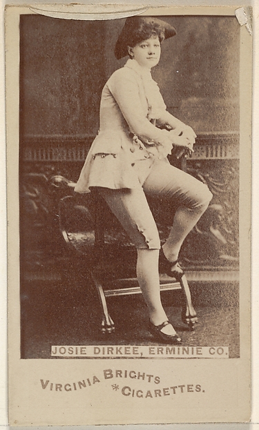 Allen & Ginter, Josie Dirkee, Erminie Co., from the Actors and Actresses series (N45, Type 6) for Virginia Brights Cigarettes