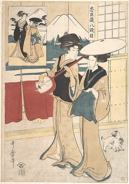 Kitagawa Utamaro, Two Tori-oi, or Itinerant Women Musicians of the Eta Class