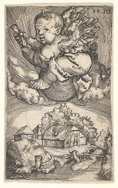 Barthel Beham, Genius on a Globe Floating in the Air