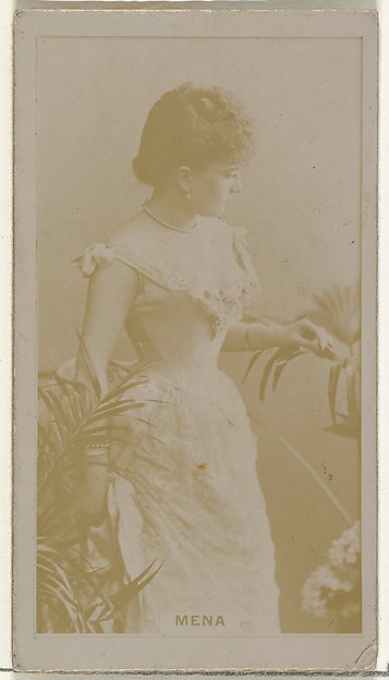 W. Duke, Sons & Co., Mena, from the Actors and Actresses series (N145-8) issued by Duke Sons & Co. to promote Duke Cigarettes
