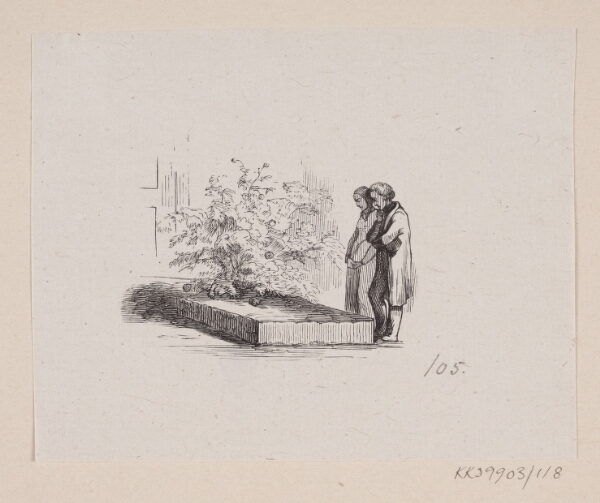 H.P. Hansen, Illustration til "Nabofamilierne" i H.C. Andersen, "Eventyr og Historier", Bind 2