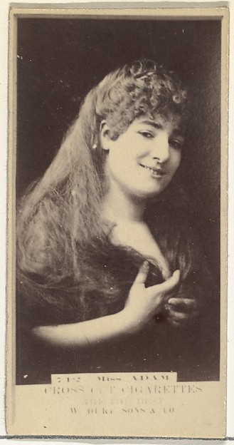 W. Duke, Sons & Co., Miss Adam, from the Actors and Actresses series (N145-3) issued by Duke Sons & Co. to promote Cross Cut Cigarettes