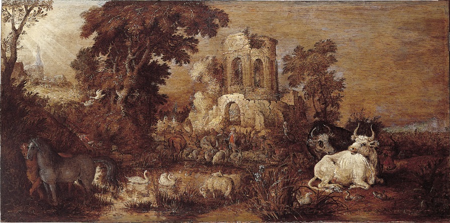 Roelant Savery, Landscape with Ruin and Cattle near a Pond