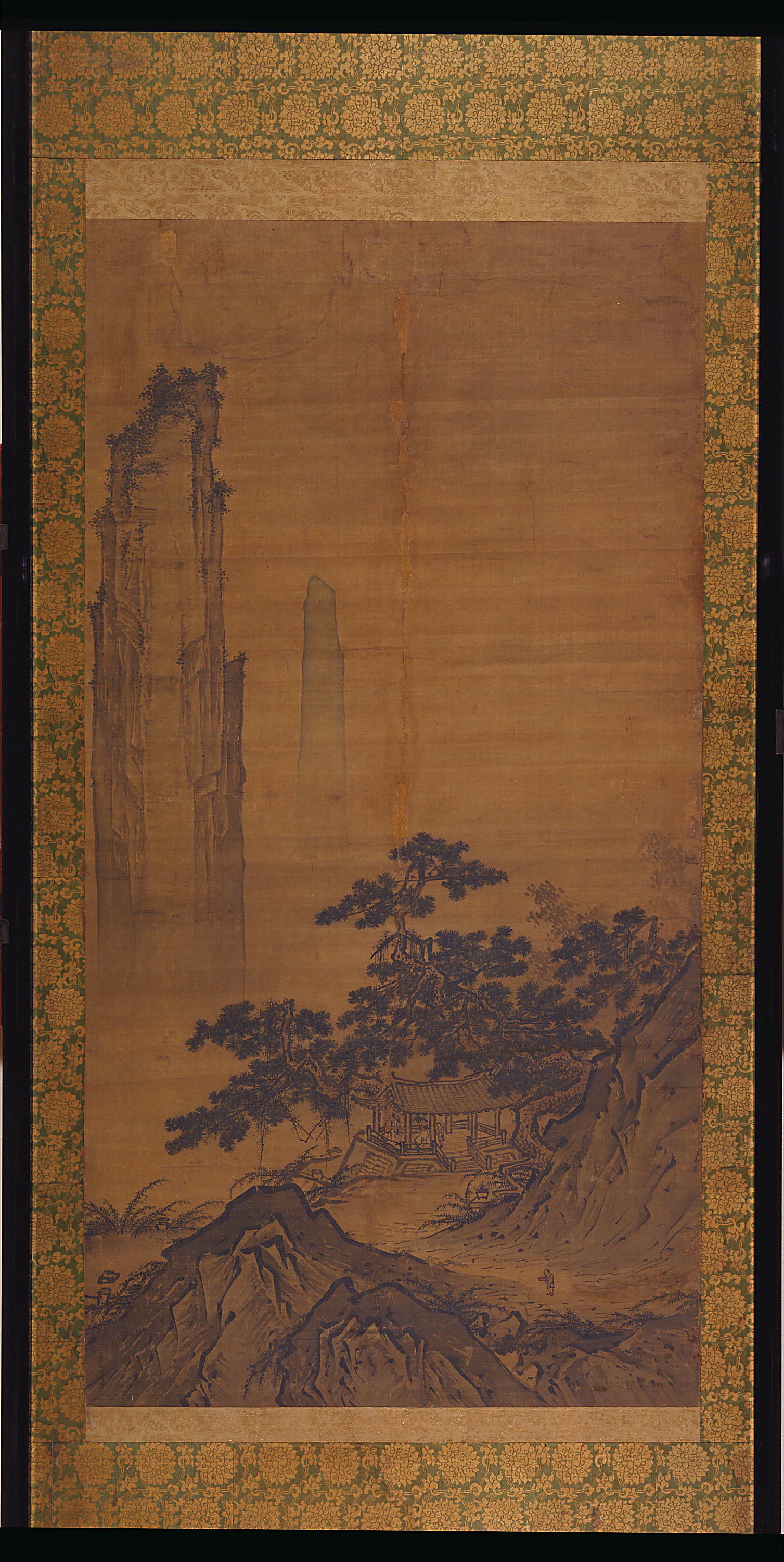 Formerly attributed to Ma Yuan, Viewing distant peaks from a mountain pavilion