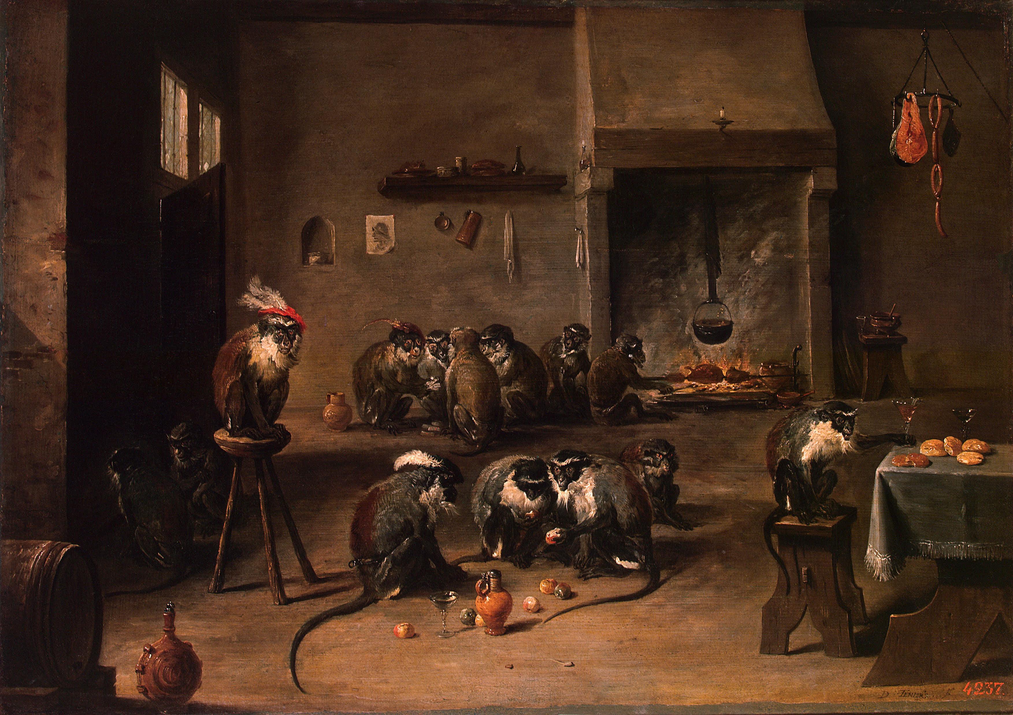 David Teniers the Younger, Monkeys in the Kitchen