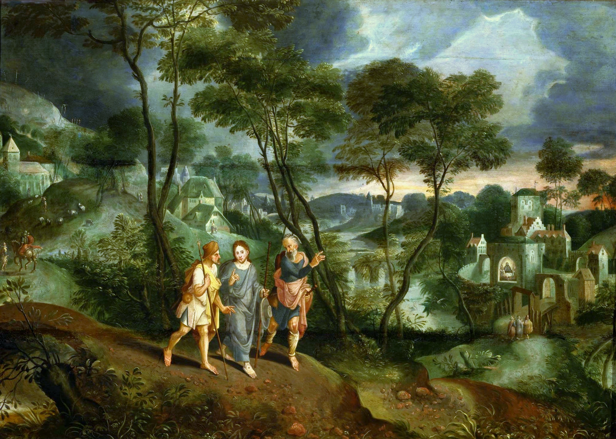 Master of the Prodigal Son, Christ with disciples on the way to Emmaus