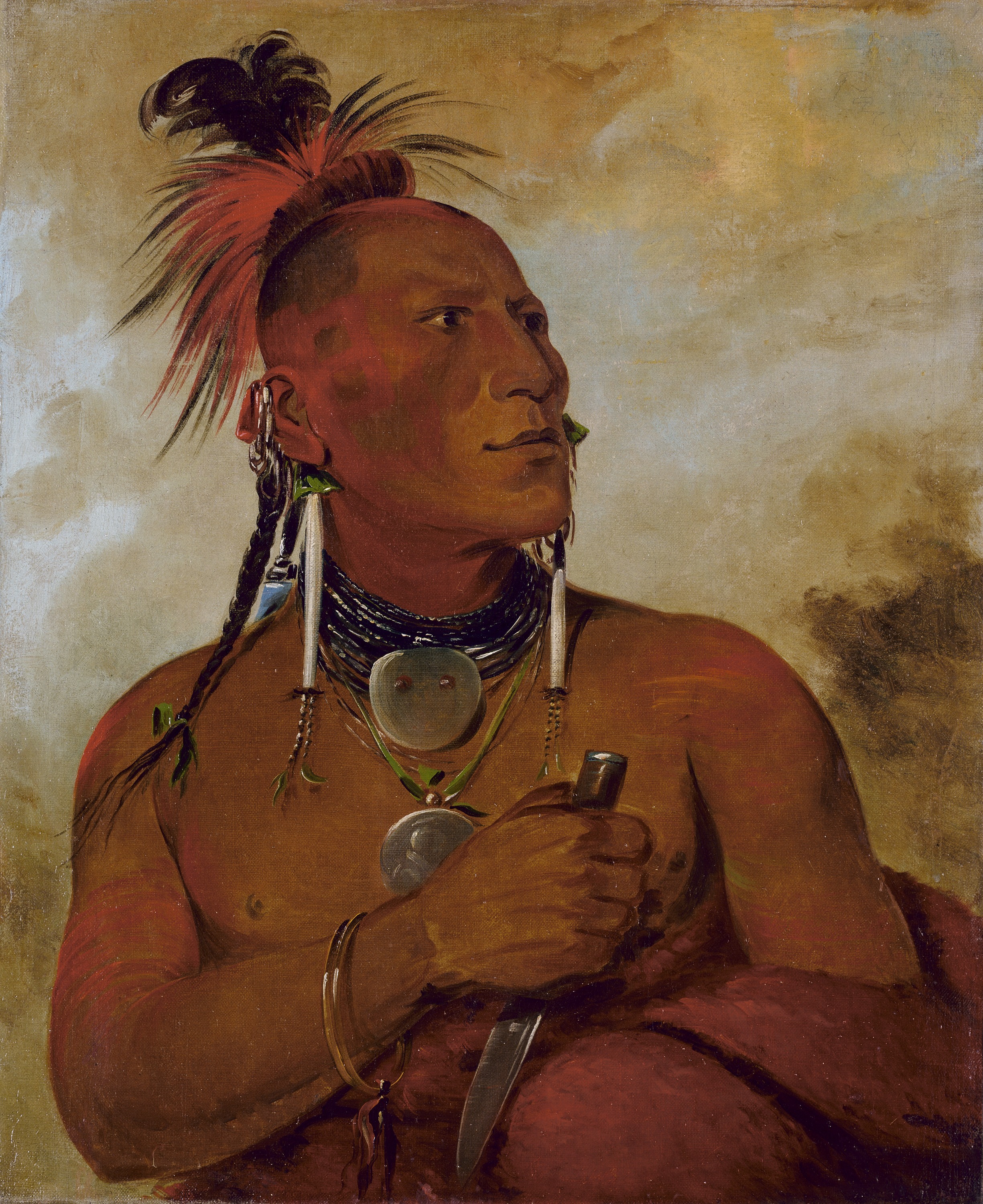 George Catlin, Meach-o-shín-gaw, Little White Bear, a Distinguished Brave
