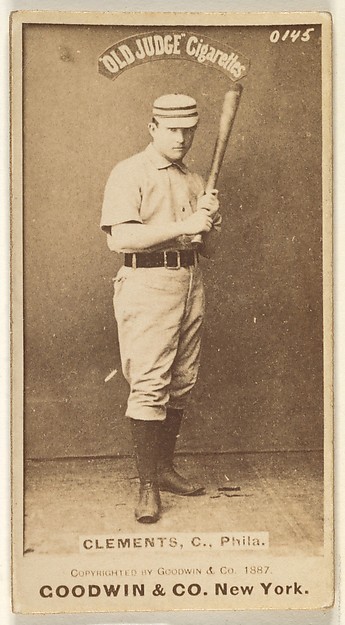 Goodwin & Company, John J. "Jack" Clements, Catcher, Philadelphia, from the Old Judge series (N172) for Old Judge Cigarettes