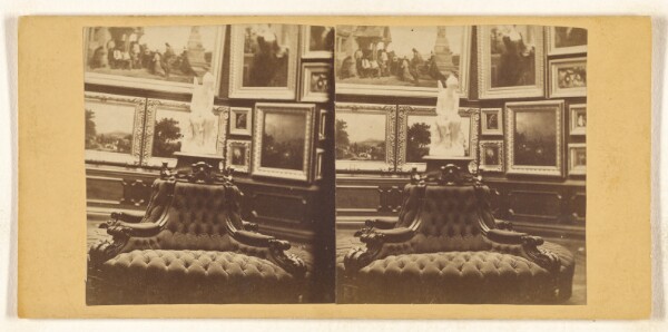 Unknown, [Close-up view of circular couch in the private residence art gallery]