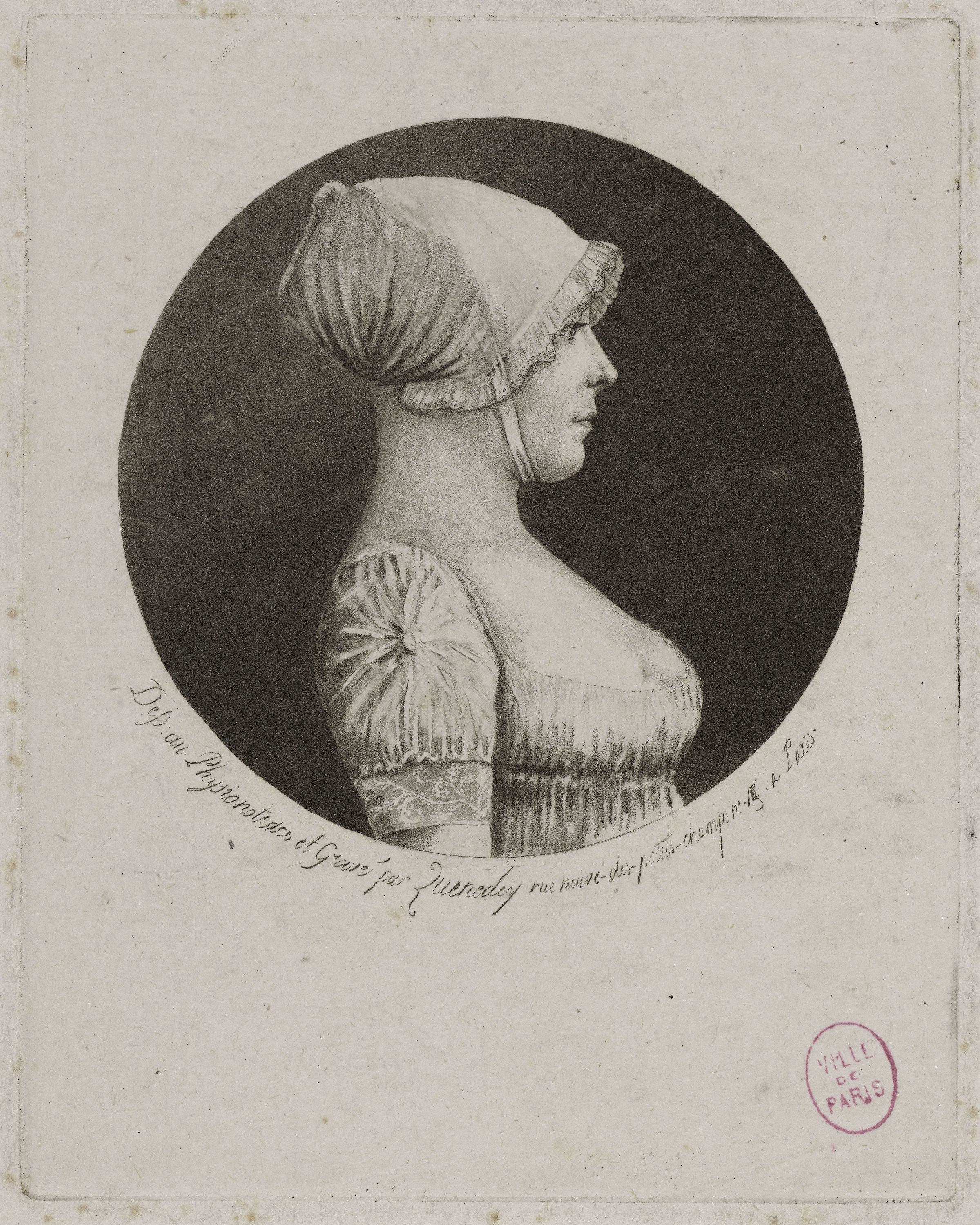 Edmé Quenedey, Portrait d'une femme, fin XVIIIème siècle/début XIXème siècle