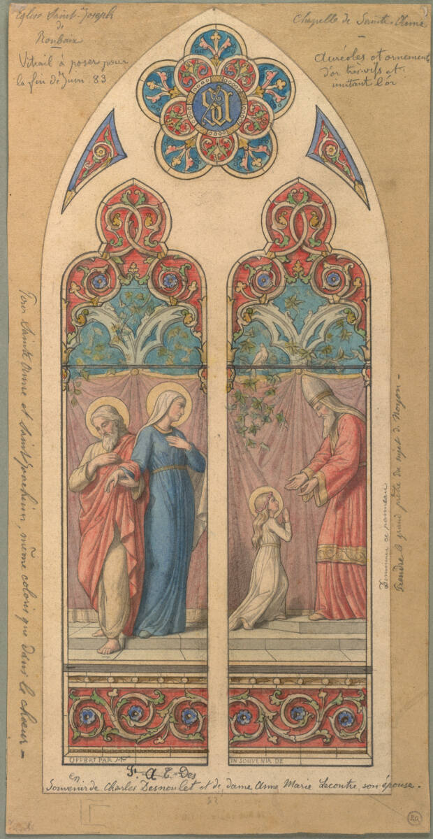 ClaudiusLavergne, Der Tempelgang Mariens (Glasfensterentwurf für Saint Joseph in Roubaix)