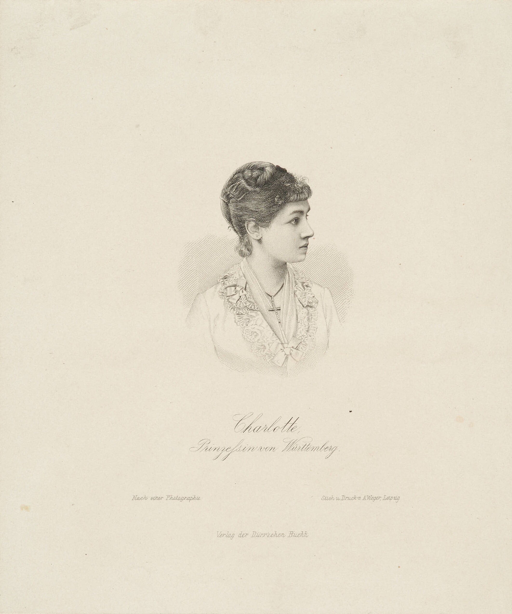 August Weger, Bildnis Prinzessin Charlotte zu Schaumburg-Lippe