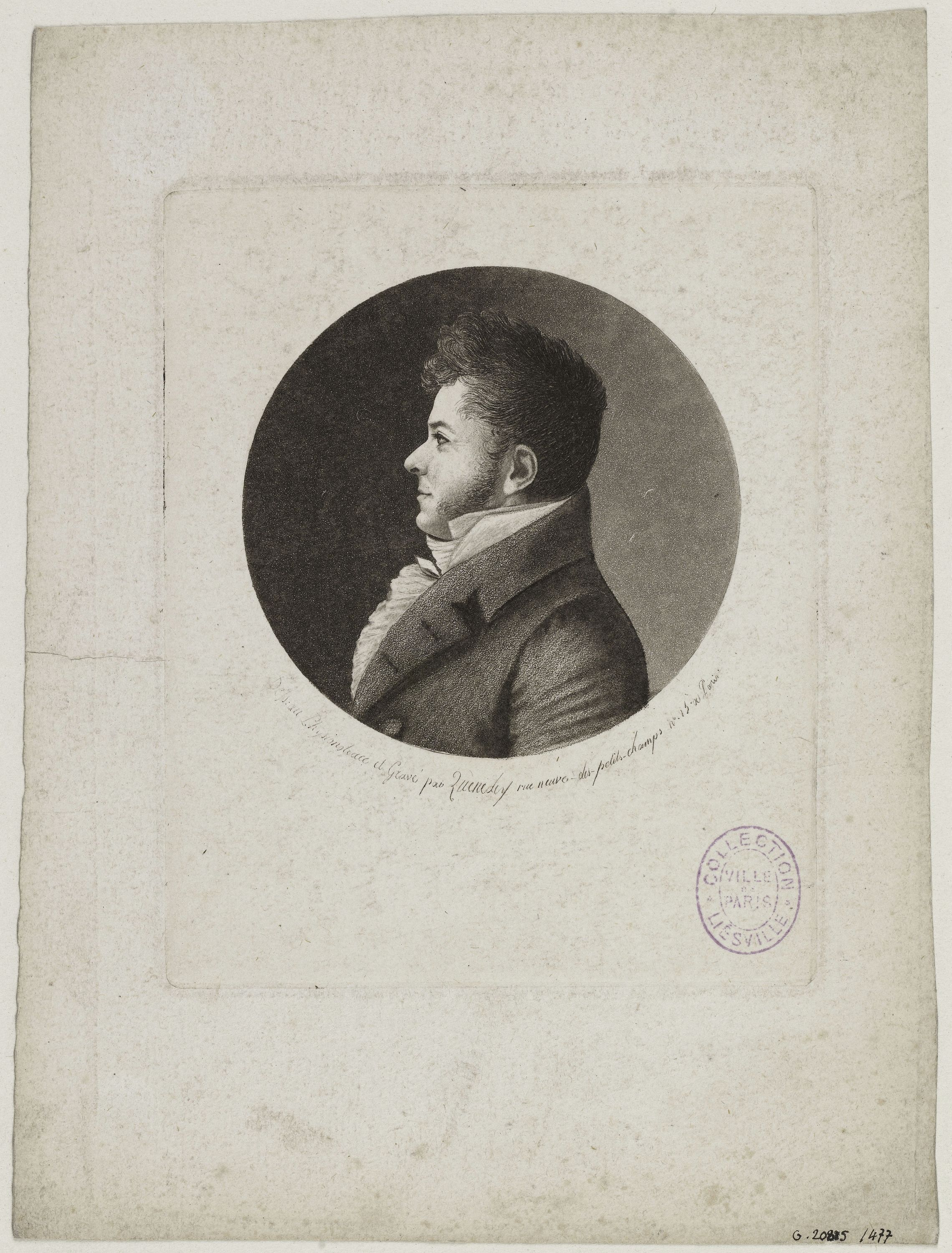 Edmé Quenedey, Portrait de Stendhal, Marie-Henri Beyle, 1783-1842