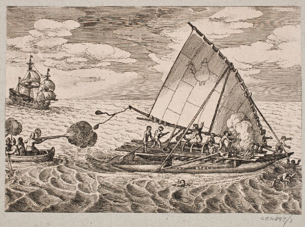 Matthäus Merian (I), Hollændere erobrer skib med vilde folk og børn
