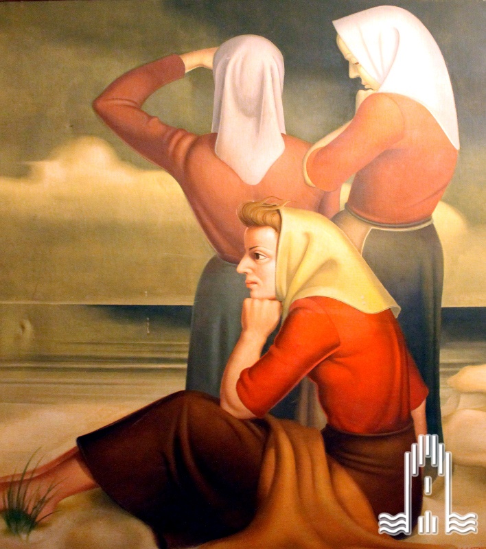 Konrad Adolf Lattner, Wartende Frauen am Strand