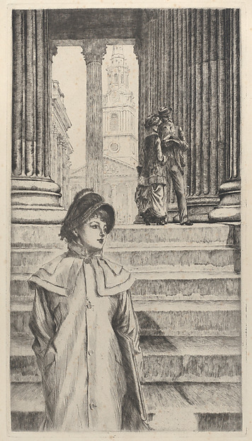 James Tissot, The Portico of the National Gallery, London