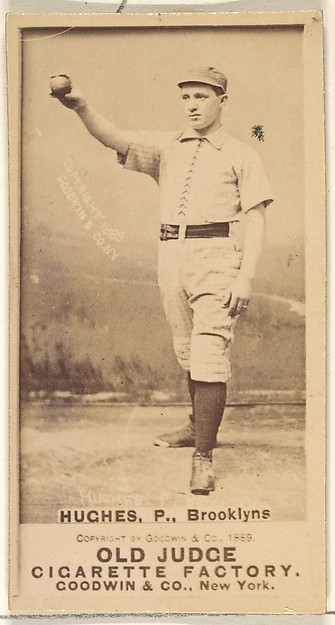 Goodwin & Company, Hughes, Pitcher, Brooklyn Bridegrooms, from the Old Judge series (N172) for Old Judge Cigarettes