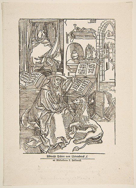 Albrecht Dürer, Saint Jerome Extracting a Thorn from the Lion's Foot, 19th century reprint