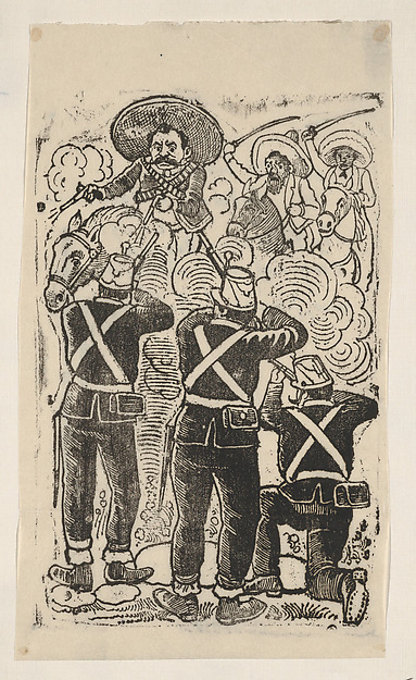 José Guadalupe Posada, A gun fight between those supporting agrarian reform led by Zapata and the military opposition during the Mexican revolution