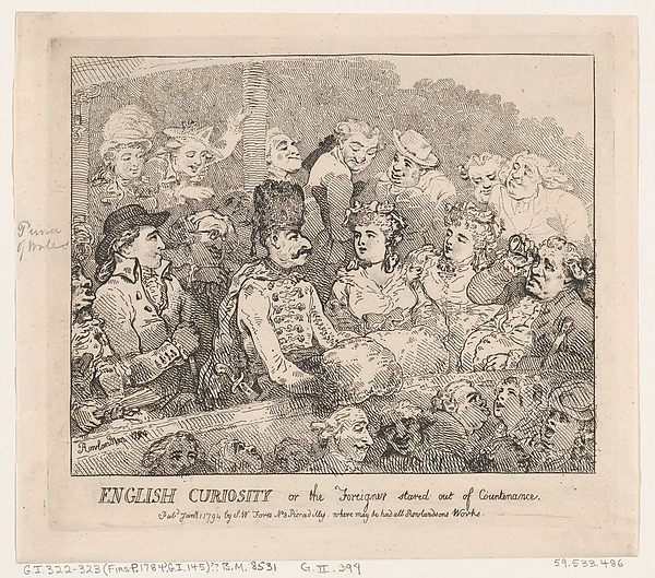 Thomas Rowlandson, English Curiosity or The Foreigner Stared Out of Countenance