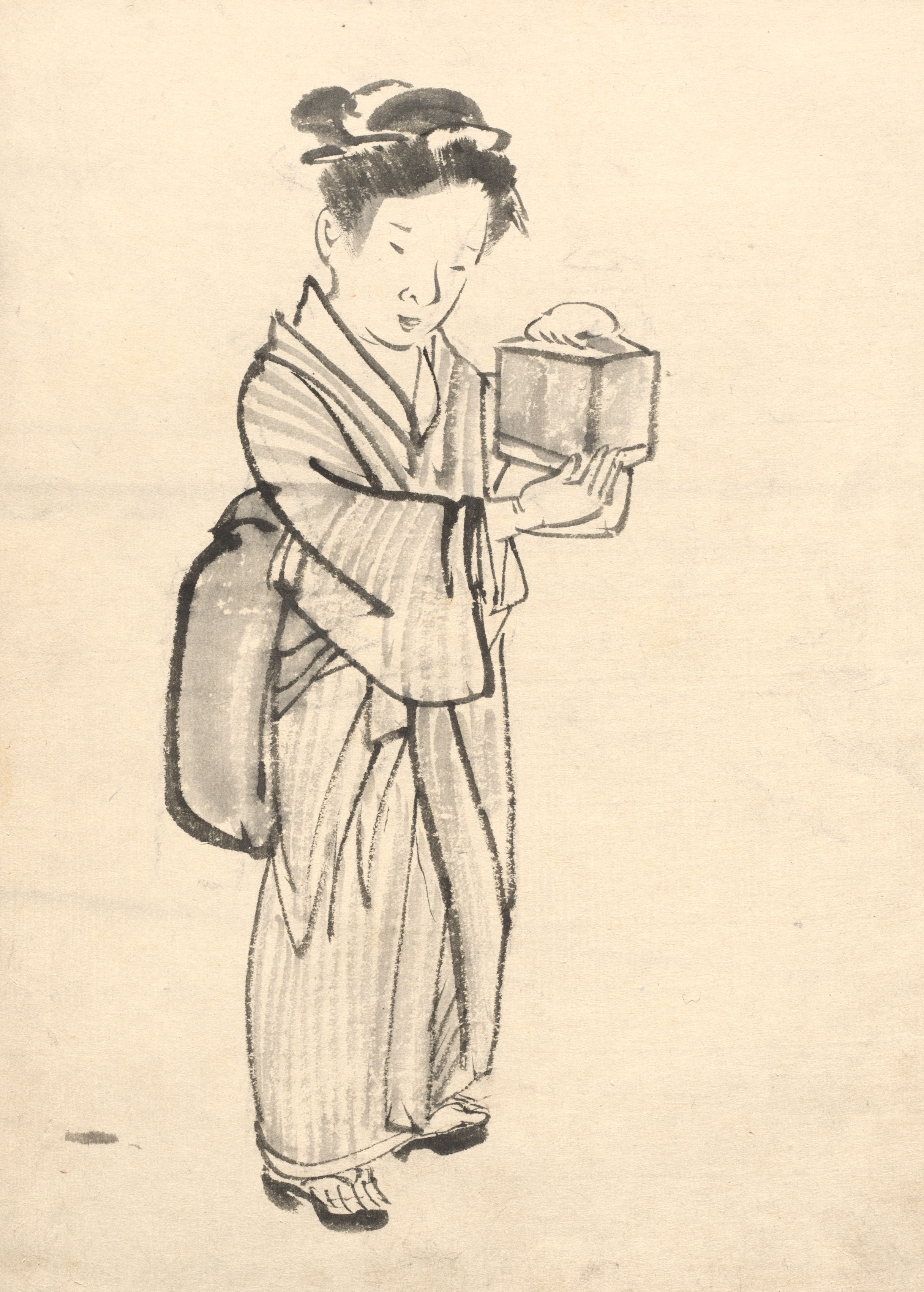 Kono Bairei, Girl Holding a Cricket Cage