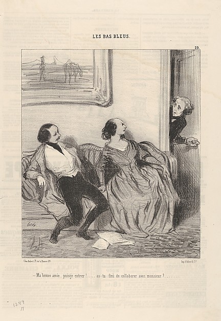 Honoré Daumier, May I come in my dear, or are you still collaborating with Monsieur?, plate 29 from "The Bluestockings"