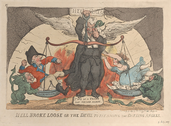 Thomas Rowlandson, Hell Broke Loose, or the Devil to Pay Among the Darling Angels