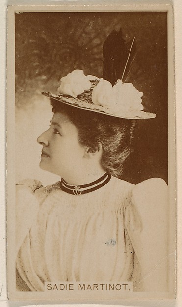Kinney Brothers Tobacco Company, Sadie Martinot, from the Actresses series (N245) issued by Kinney Brothers to promote Sweet Caporal Cigarettes