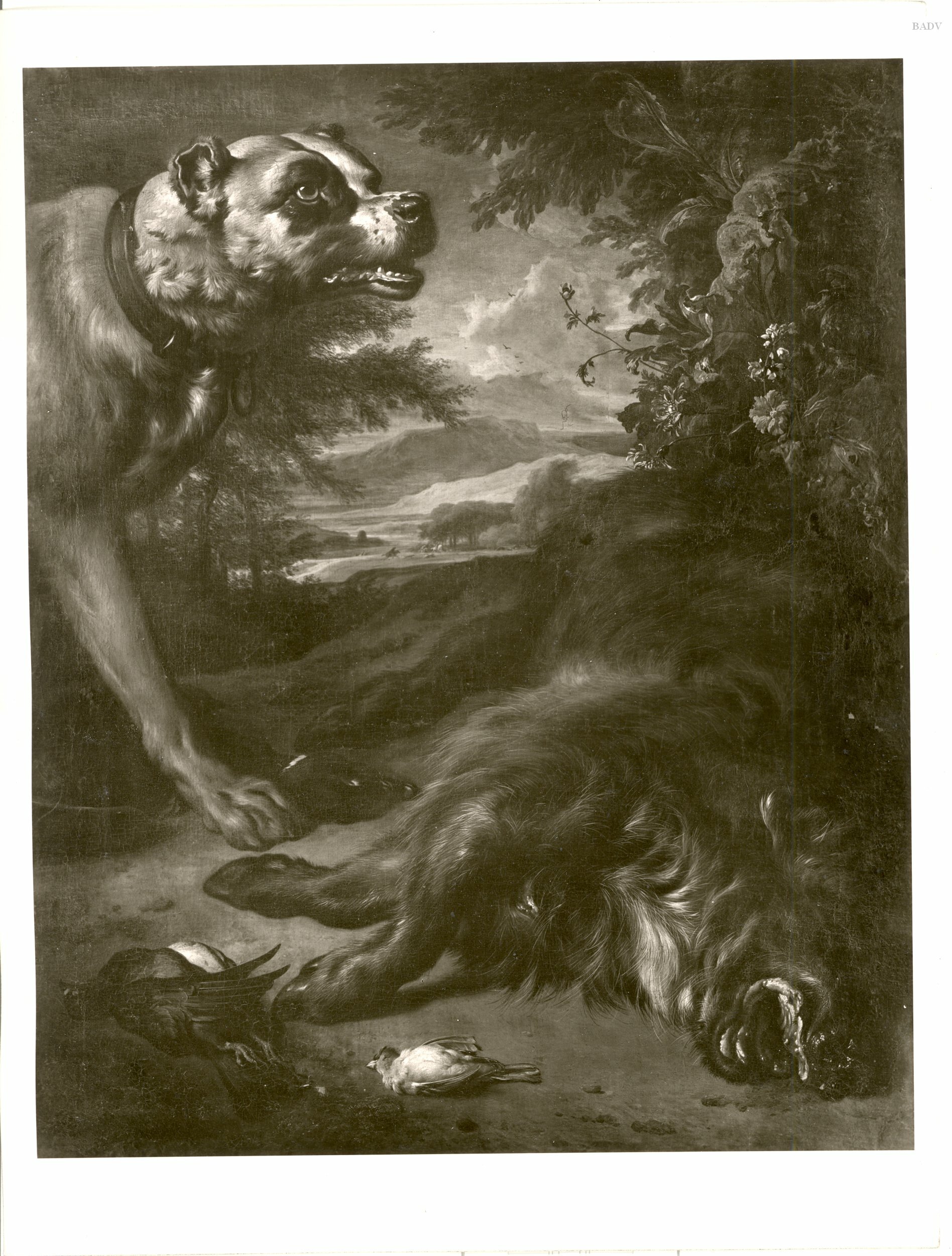 Jan Weenix, Großer Hund mit erlegtem Eber und Vögeln