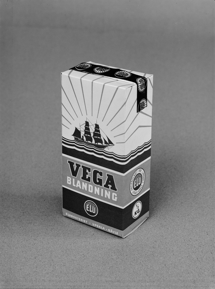 Paul Sandberg, Coffee packaging, “Vegablanding,” from AB Eric Lindvall and Elurosteriet, KungsK, Uppsala December 1942