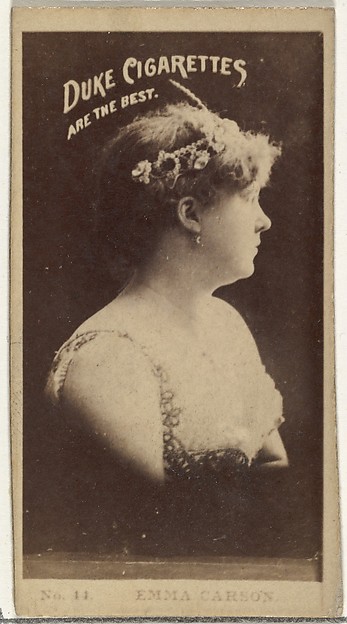 W. Duke, Sons & Co., Card Number 14, Emma Carson, from the Actors and Actresses series (N145-6) issued by Duke Sons & Co. to promote Duke Cigarettes