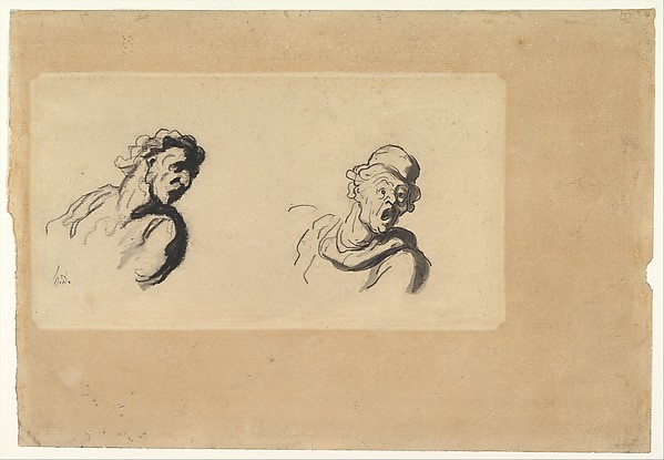 Honoré Daumier, Two Male Heads