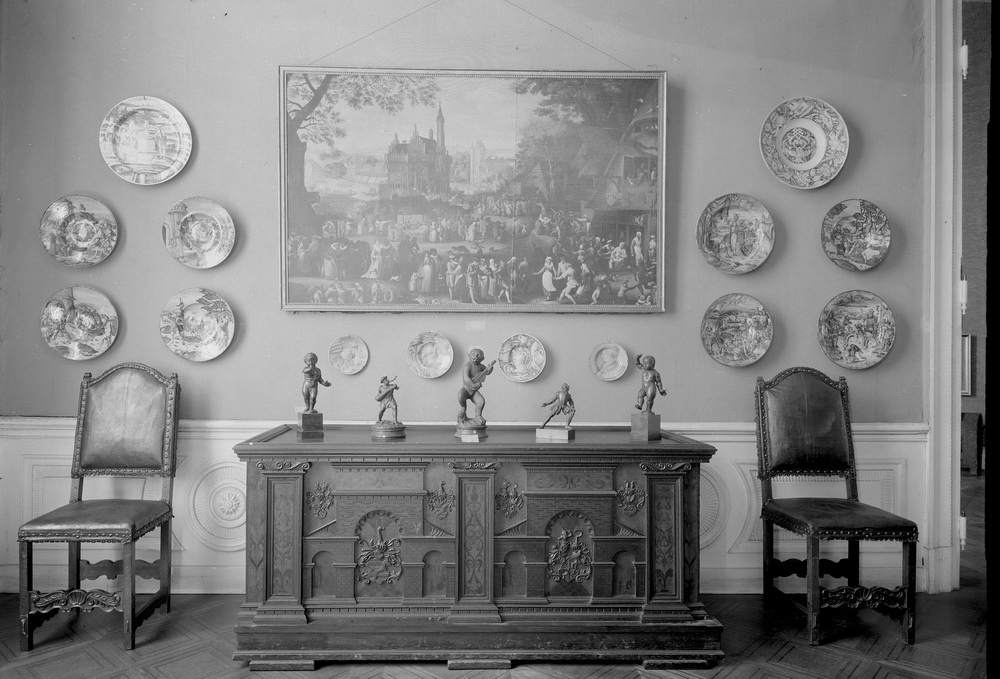 Unknown artist, Aufnahme des zweiten Majolikazimmers im Schlossmuseum, Neues Schloss Stuttgart