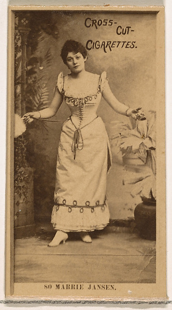 W. Duke, Sons & Co., Card Number 80, Marie Jansen, from the Actors and Actresses series (N145-2) issued by Duke Sons & Co. to promote Cross Cut Cigarettes