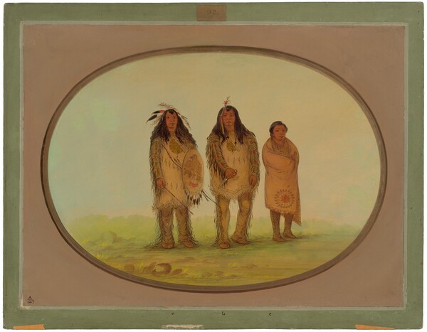 George Catlin, Two Nezperce Warriors and a Boy