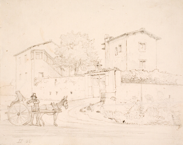 Wilhelm Marstrand, Æselkøretøj udenfor Porta del Popolo