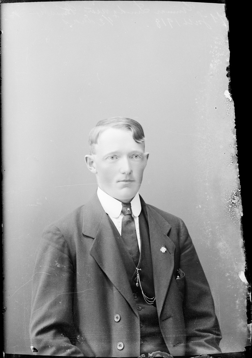 Skötsner-Edhlund, Gunnar Lundqvist från Strömsbro, Valö socken, Uppland 1918