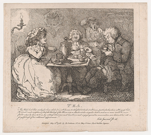 Thomas Rowlandson, Tea (Picturesque Beauties of Boswell, Part the First)
