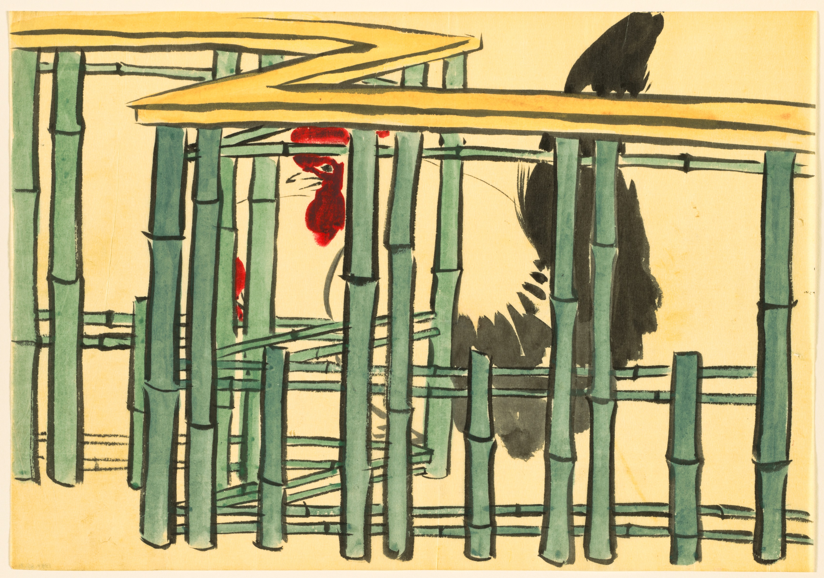 Kamisaka Sekka, Flowers of a Hundred Worlds (Momoyogusa): Rooster (Chabo)