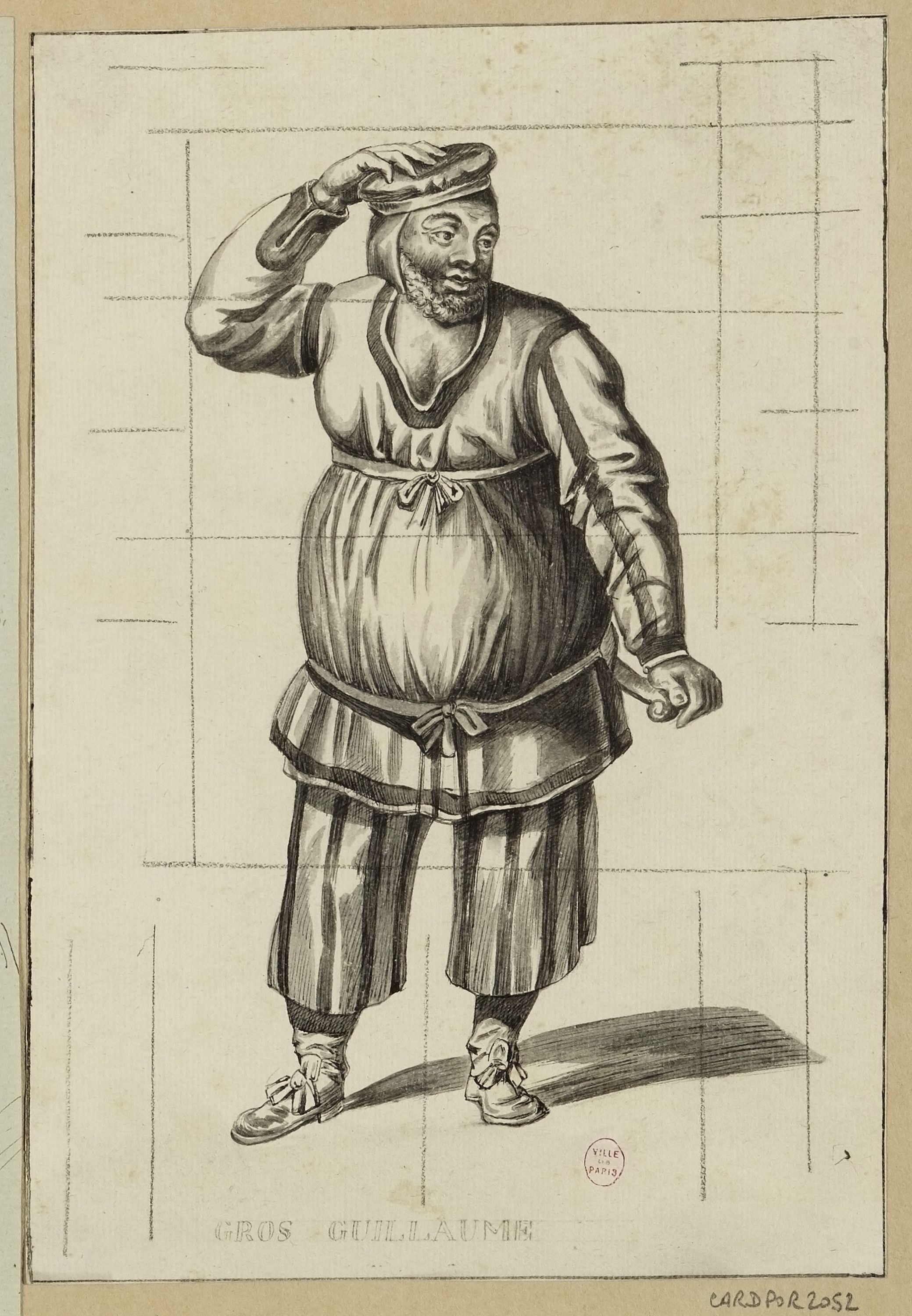 Anonyme, Portrait en pied de l'acteur Gros-Guillaume