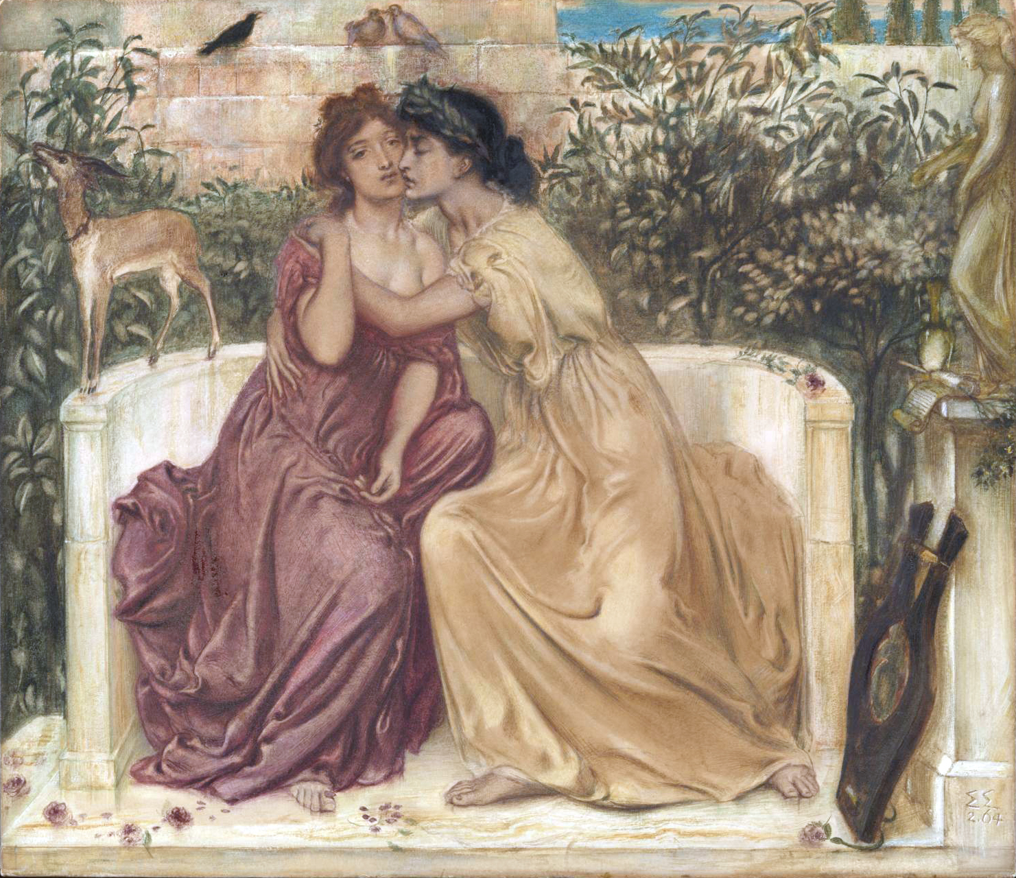 Simeon Solomon, Sappho and Erinna in a Garden at Mytilene