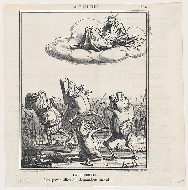 Honoré Daumier, In Spain: the frogs asking for a king, from "News of the day"